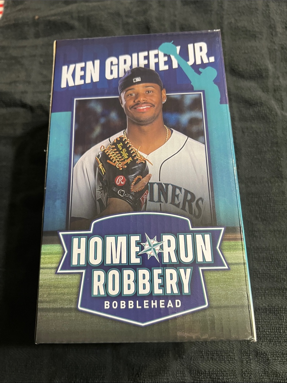 Ken Griffey Jr. Home Run Robbery Bobblehead - Teal & Purple Box